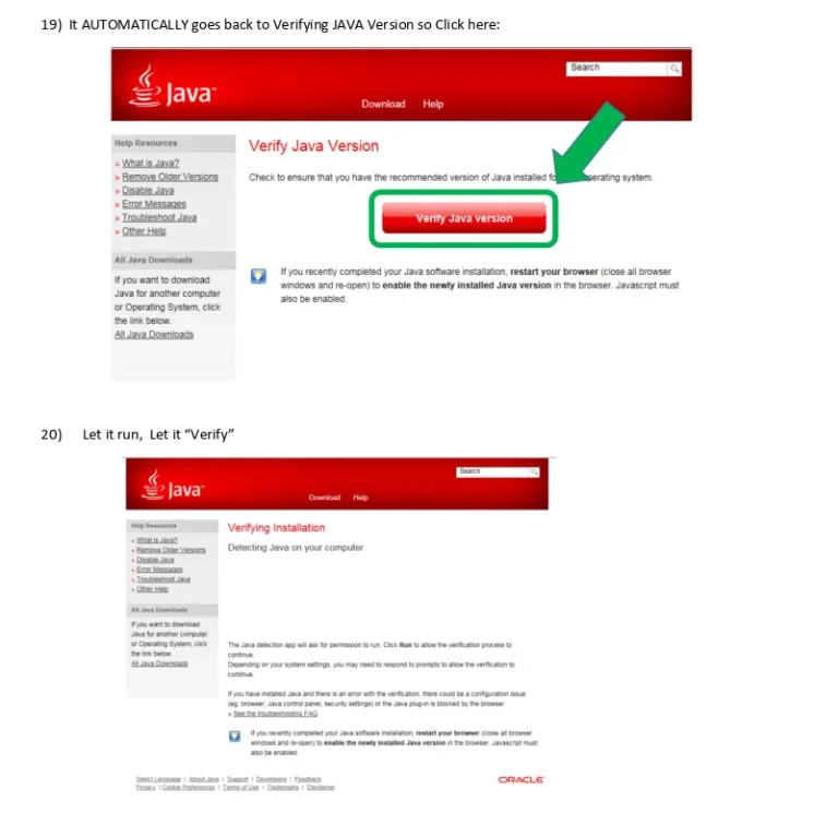 Java Update Guide necessary for CellFusion Compatibility